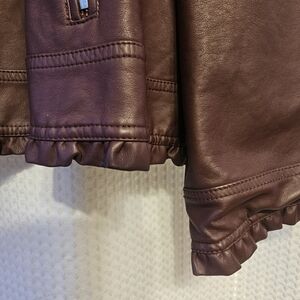 Women's Faux Leather Jacket in Rich Brown